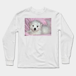 photo puppy pretty in pink Long Sleeve T-Shirt